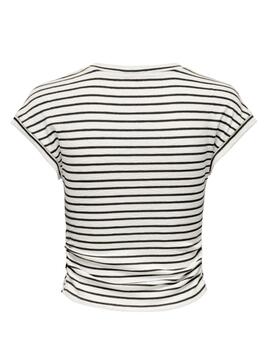 Camiseta Only Iben rayas negras manga corta para mujer