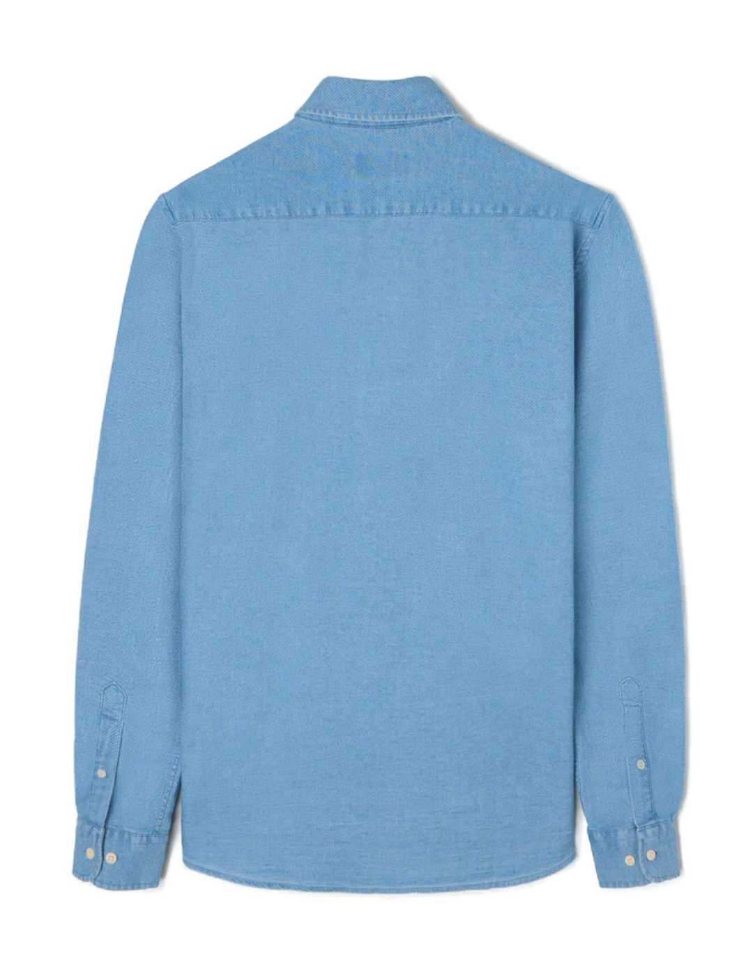 Camisa Silbon sport estructura denim azul claro para hombre