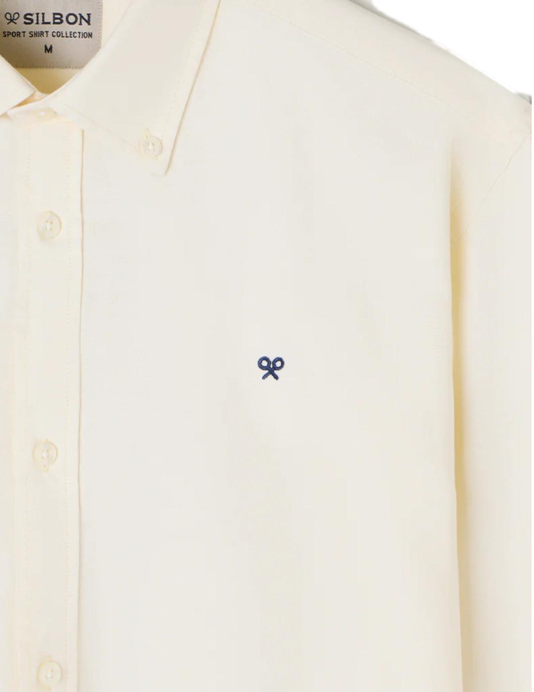 Camisa Silbon sport oxford amarillo pastel para hombre