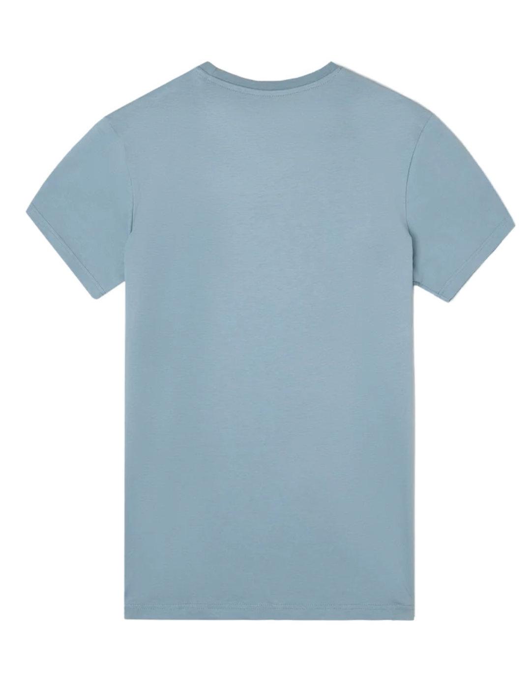 Camiseta Silbon minilogo verde agua maga corta para hombre