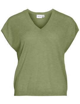 Camiseta Vila Desha verde manga corta para mujer