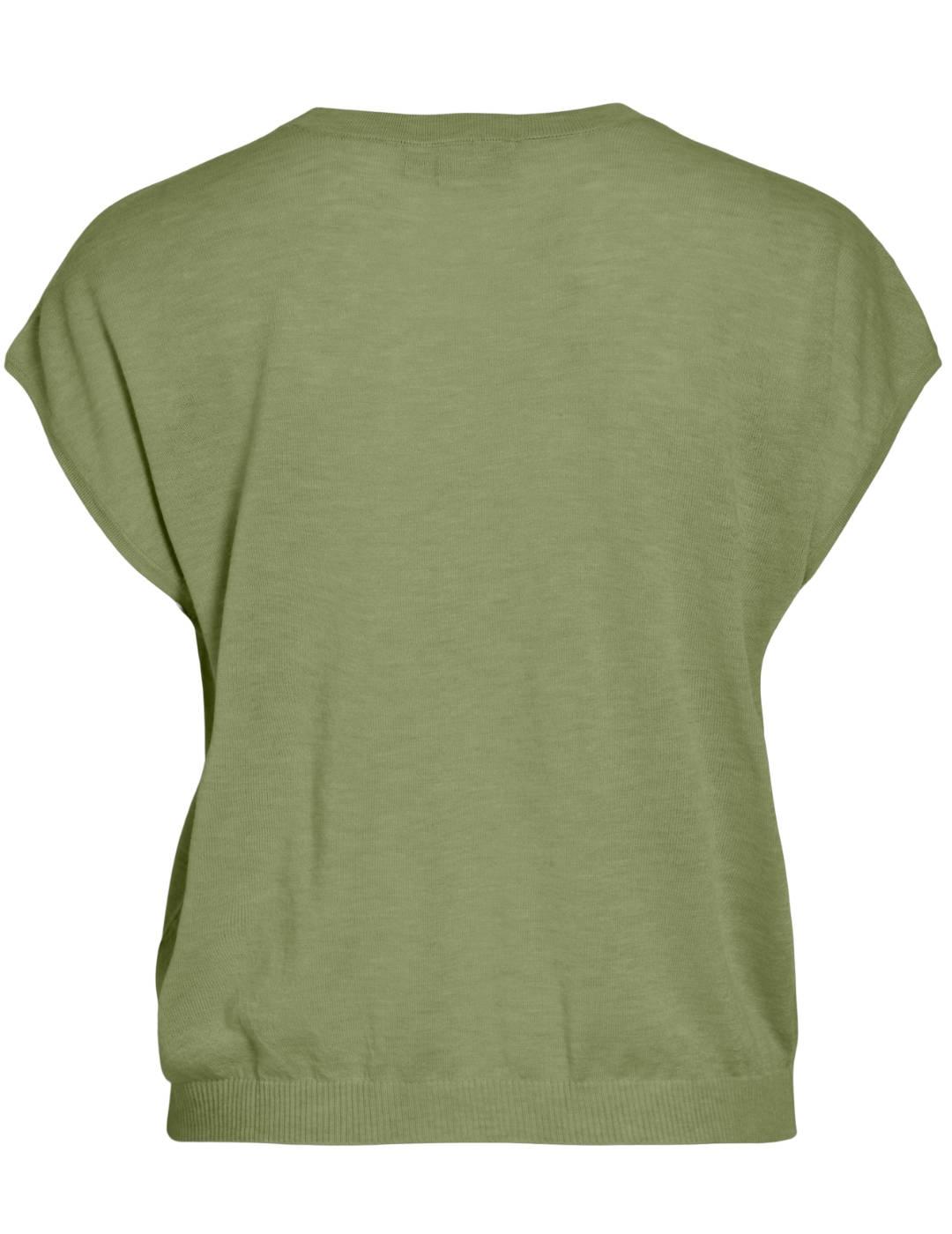 Camiseta Vila Desha verde manga corta para mujer