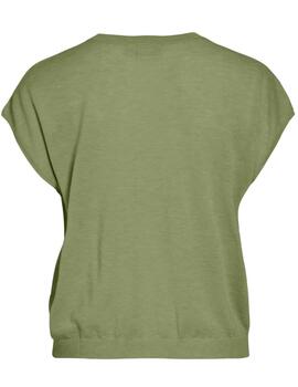Camiseta Vila Desha verde manga corta para mujer