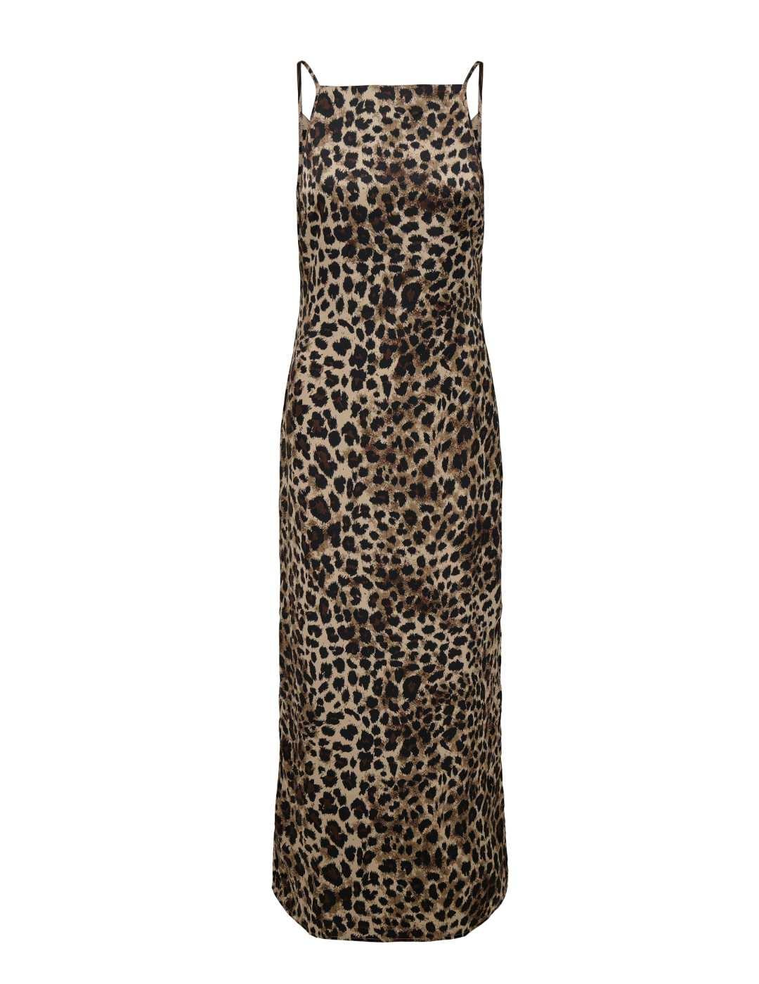 Vestido largo Only Chigo estampado de leopardo para mujer