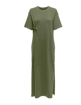 Vestido midi Only Jolie verde manga corta para mujer