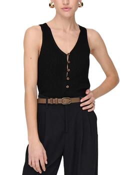 Camiseta Only Lina de punto negra tirantes para mujer
