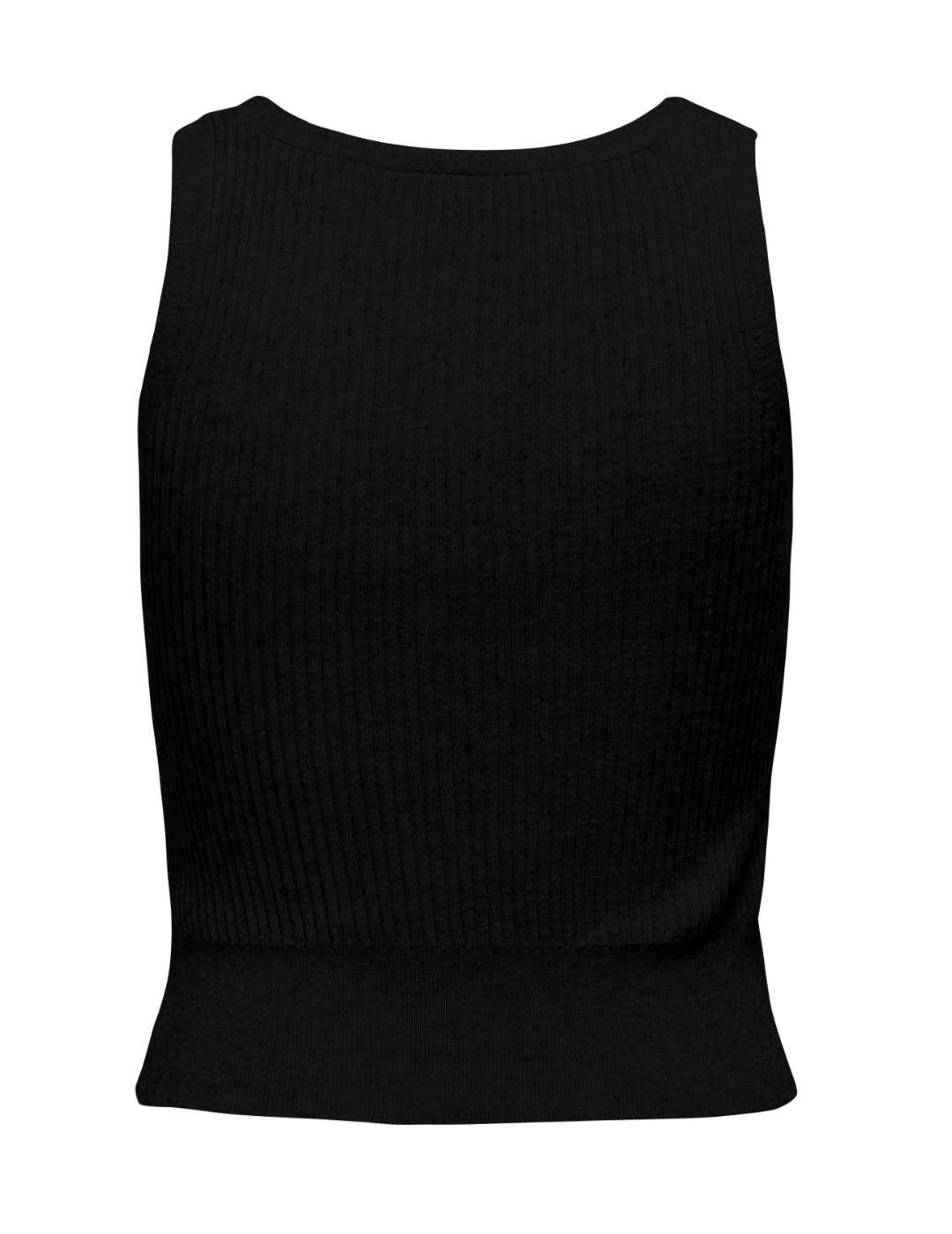 Camiseta Only Lina de punto negra tirantes para mujer