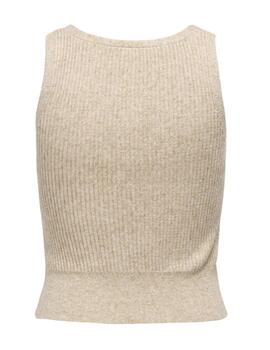 Camiseta Only Lina de punto beige tirantes paramujer