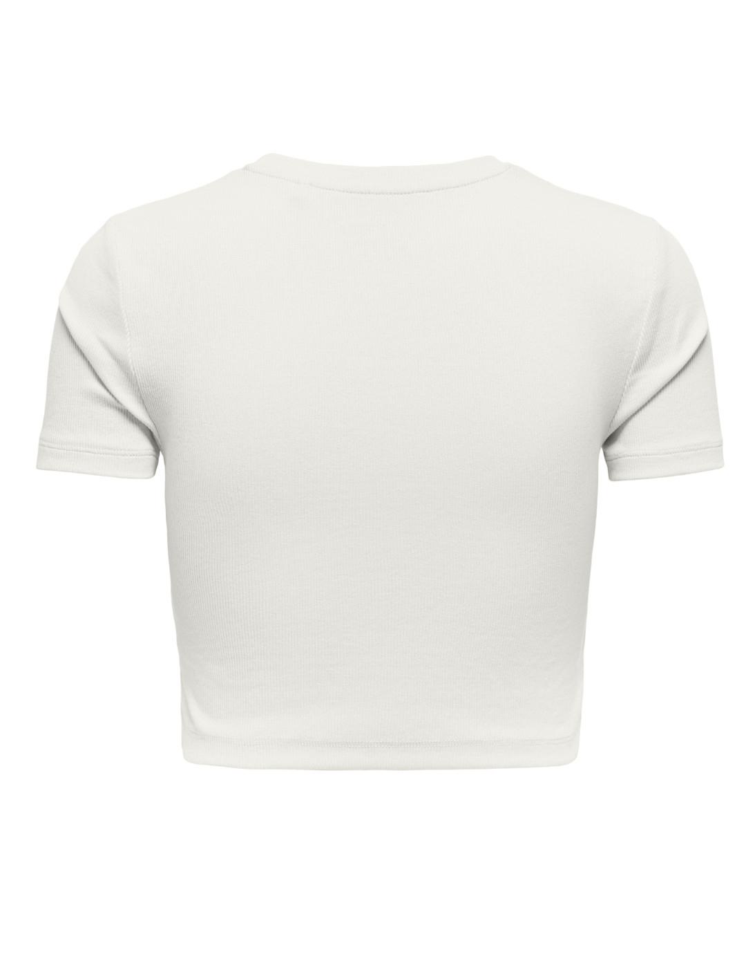 Top cropped Only Betty blanco manga corta para mujer