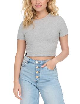 Top cropped Only Betty gris claro manga corta para mujer