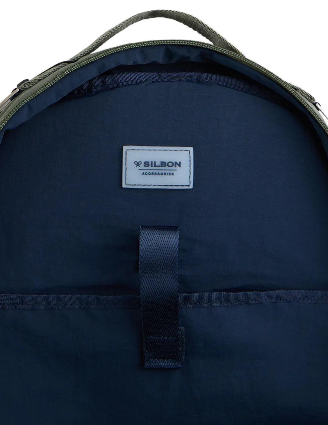 Mochila Silbon sport verde beige cremallera para hombre