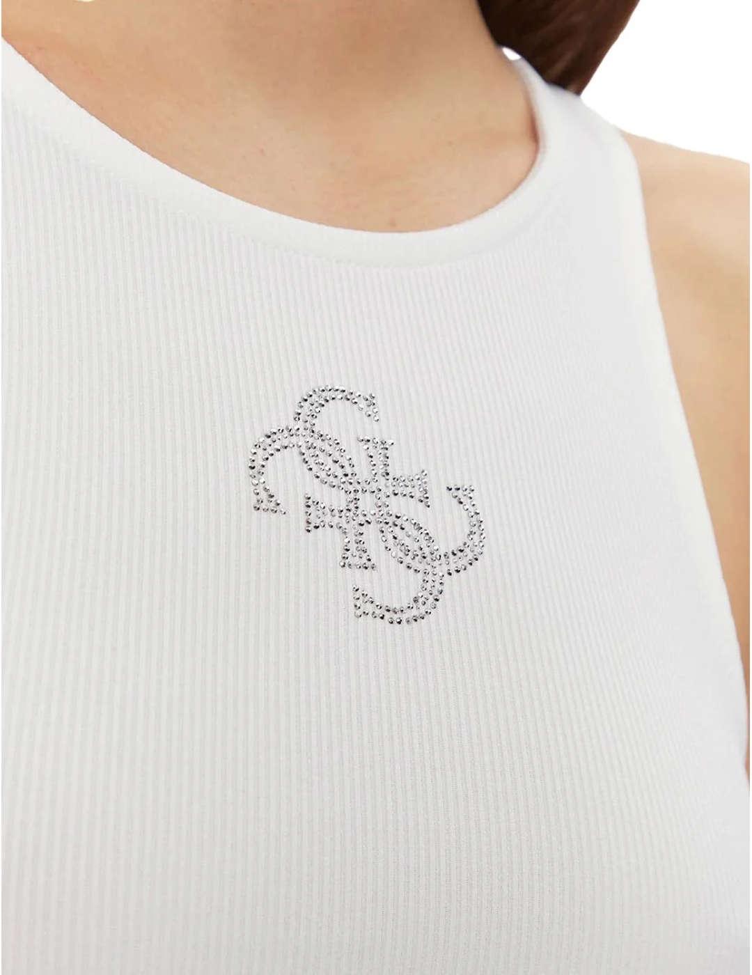 Camiseta Guess Guendalina blanco tirantes para mujer