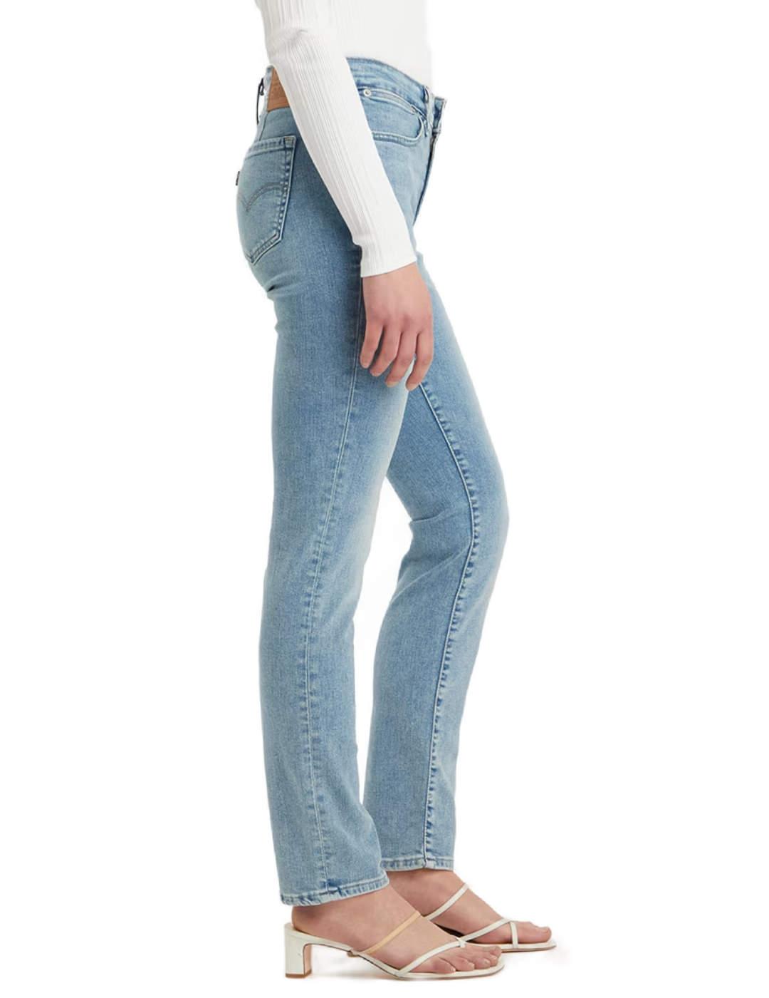 Pantalones vaqueros Levi's 712 slim azul claro de mujer