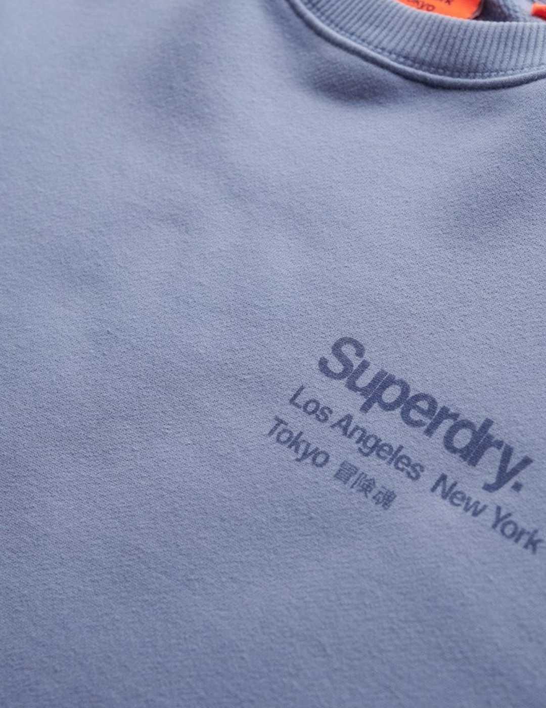Sudadera Superdry City azul sin capucha para hombre