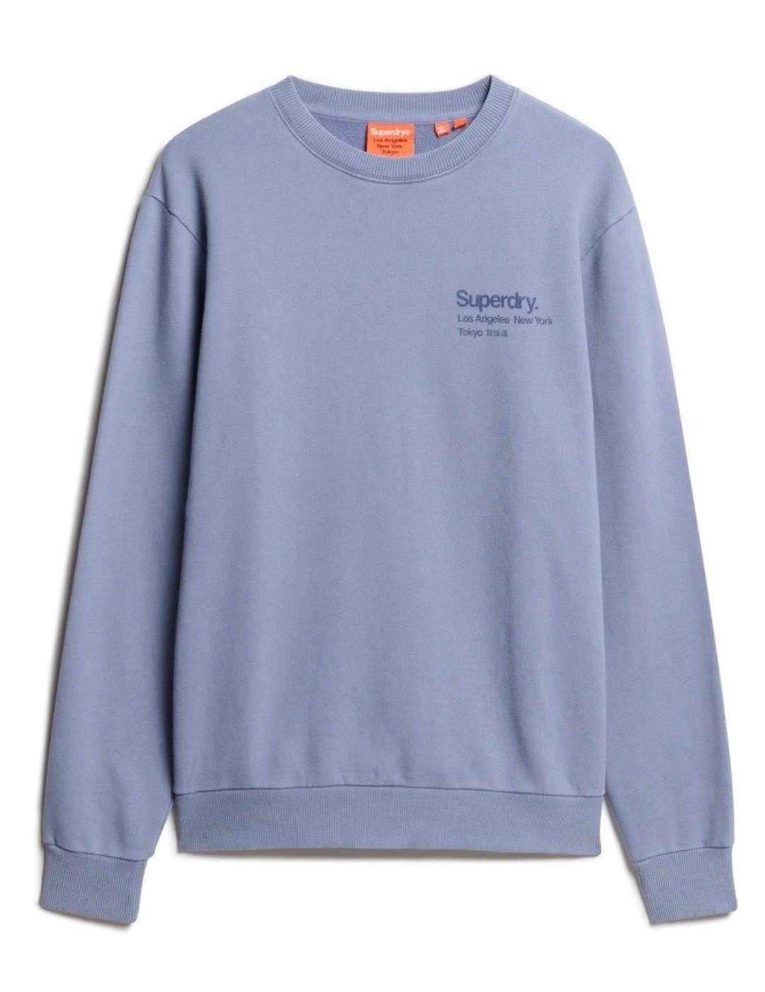 Sudadera Superdry City azul sin capucha para hombre