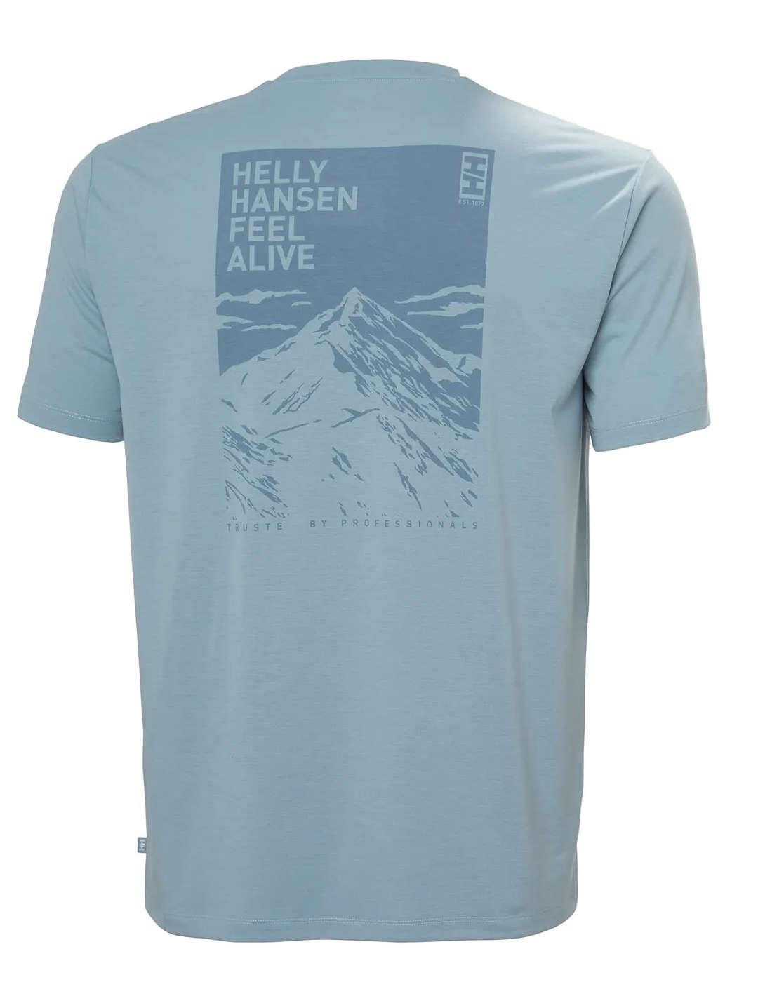 Camiseta Helly Hansen Skog Graphic azul manga corta hombre