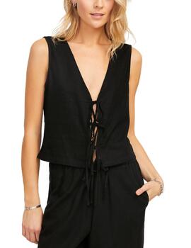 Blusa JJXX Breeze negro tirantes de lino para mujer