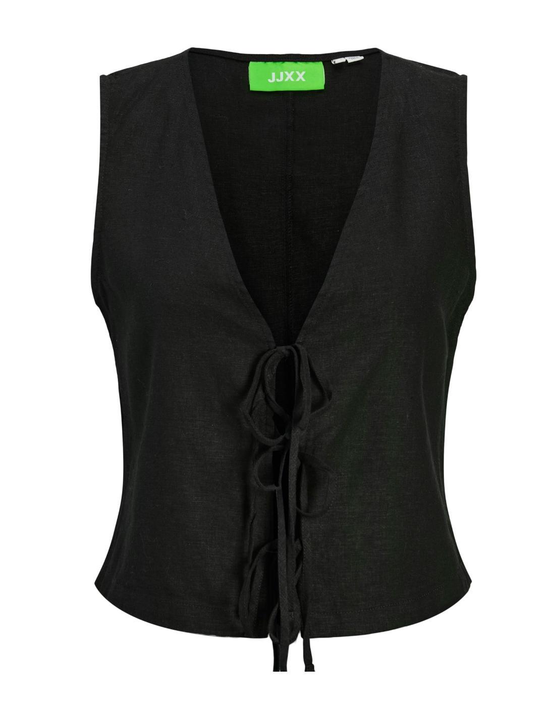Blusa JJXX Breeze negro tirantes de lino para mujer