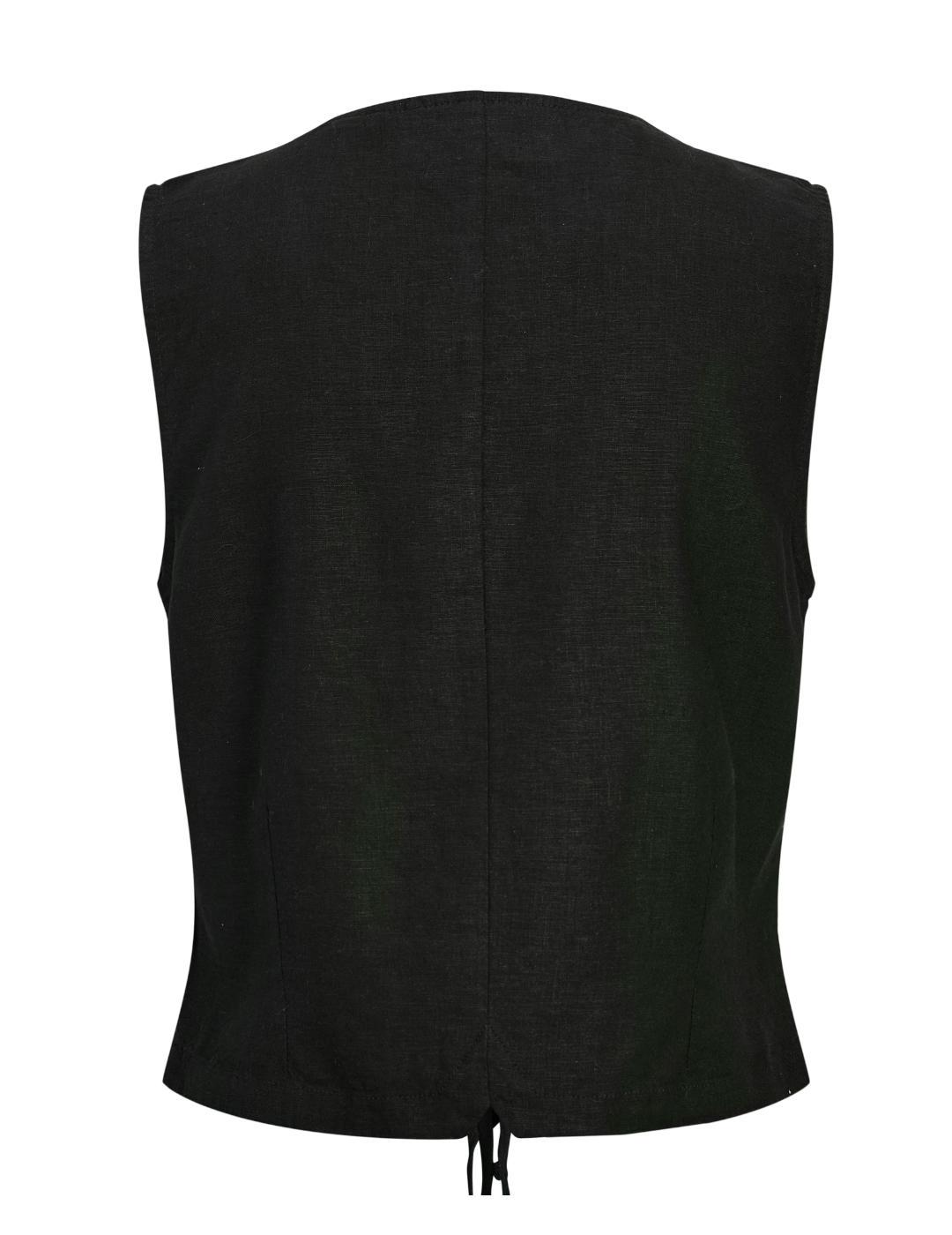 Blusa JJXX Breeze negro tirantes de lino para mujer