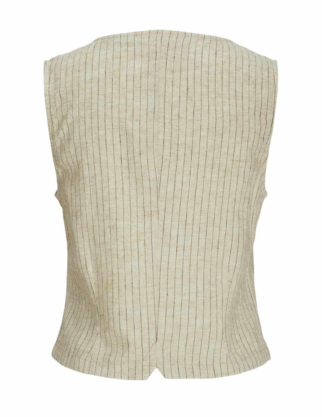 Blusa JJXX Breeze beige rayas de lino para mujer