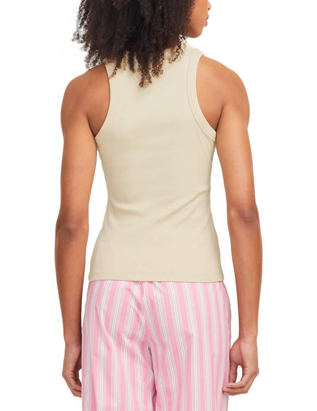 Camiseta JJXX Forest beige de tirantes para mujer