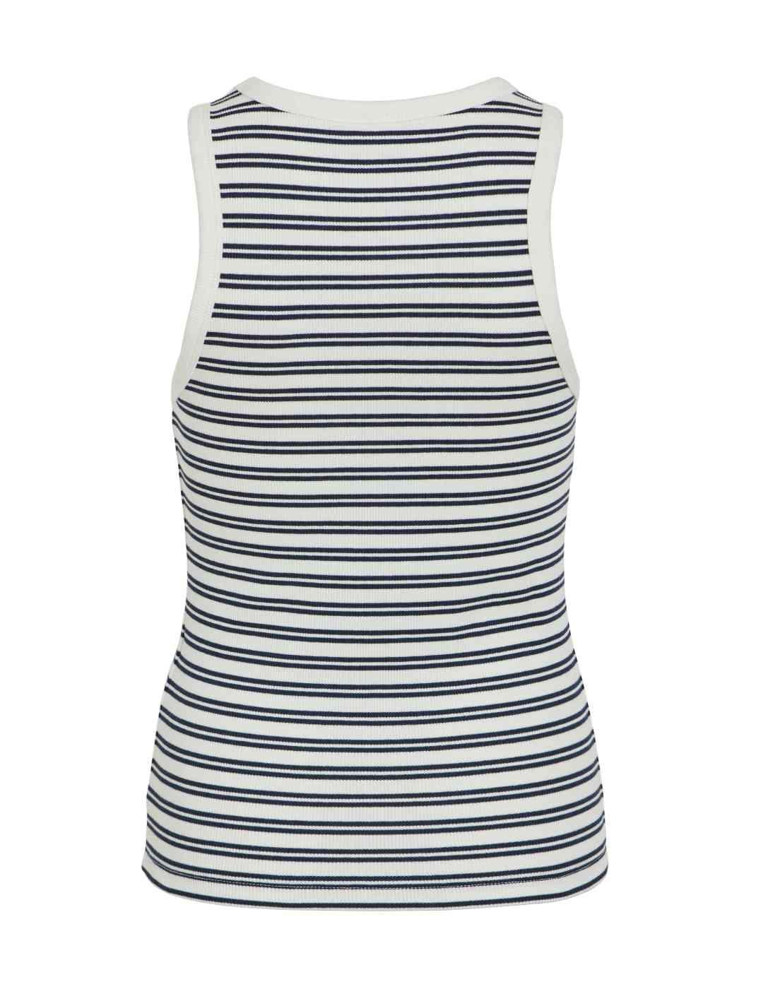 Camiseta Vila Sola azul marino raya tirantes para blanca