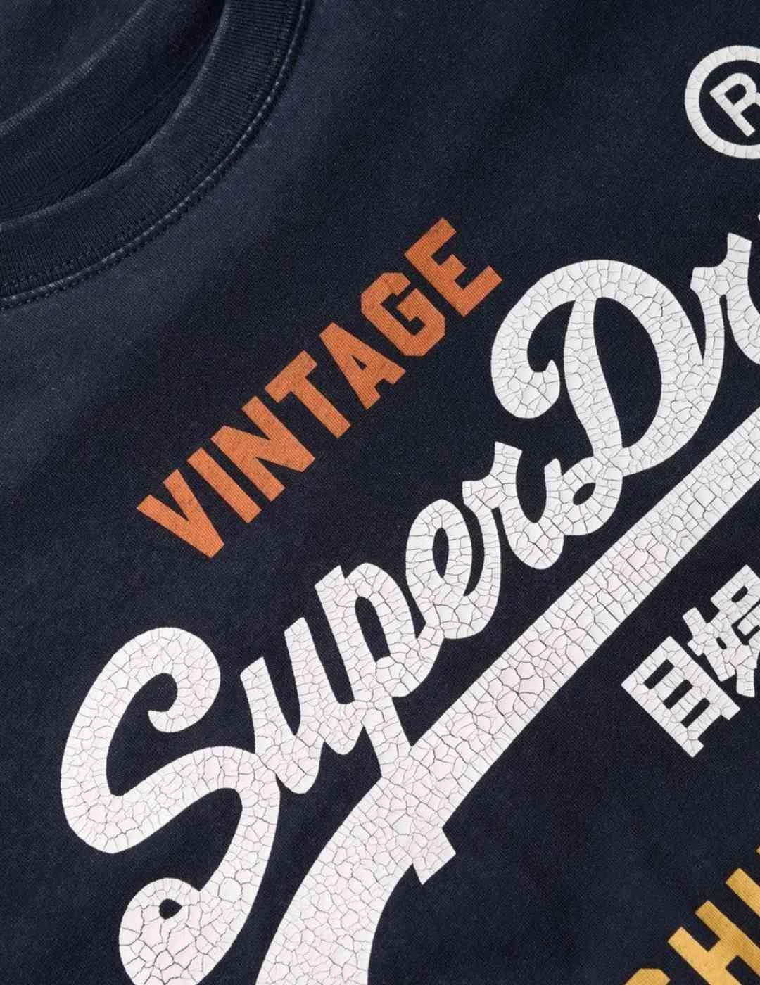 Camiseta Superdry Cali logo marino manga corta para hombre