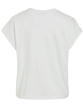 Camiseta básica Vila Pavia blanca manga corta para mujer