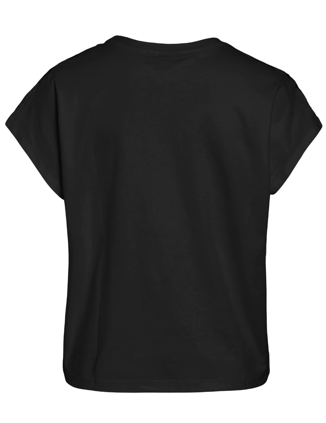 Camiseta básica Vila Pavia negra manga corta para mujer