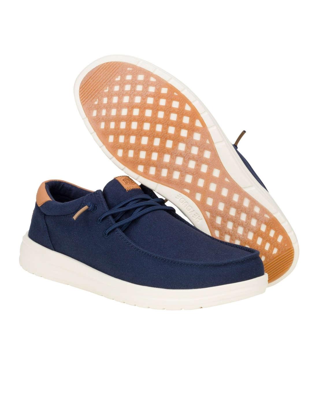 Mocasín Heydude Paul canvas azul marino para hombre