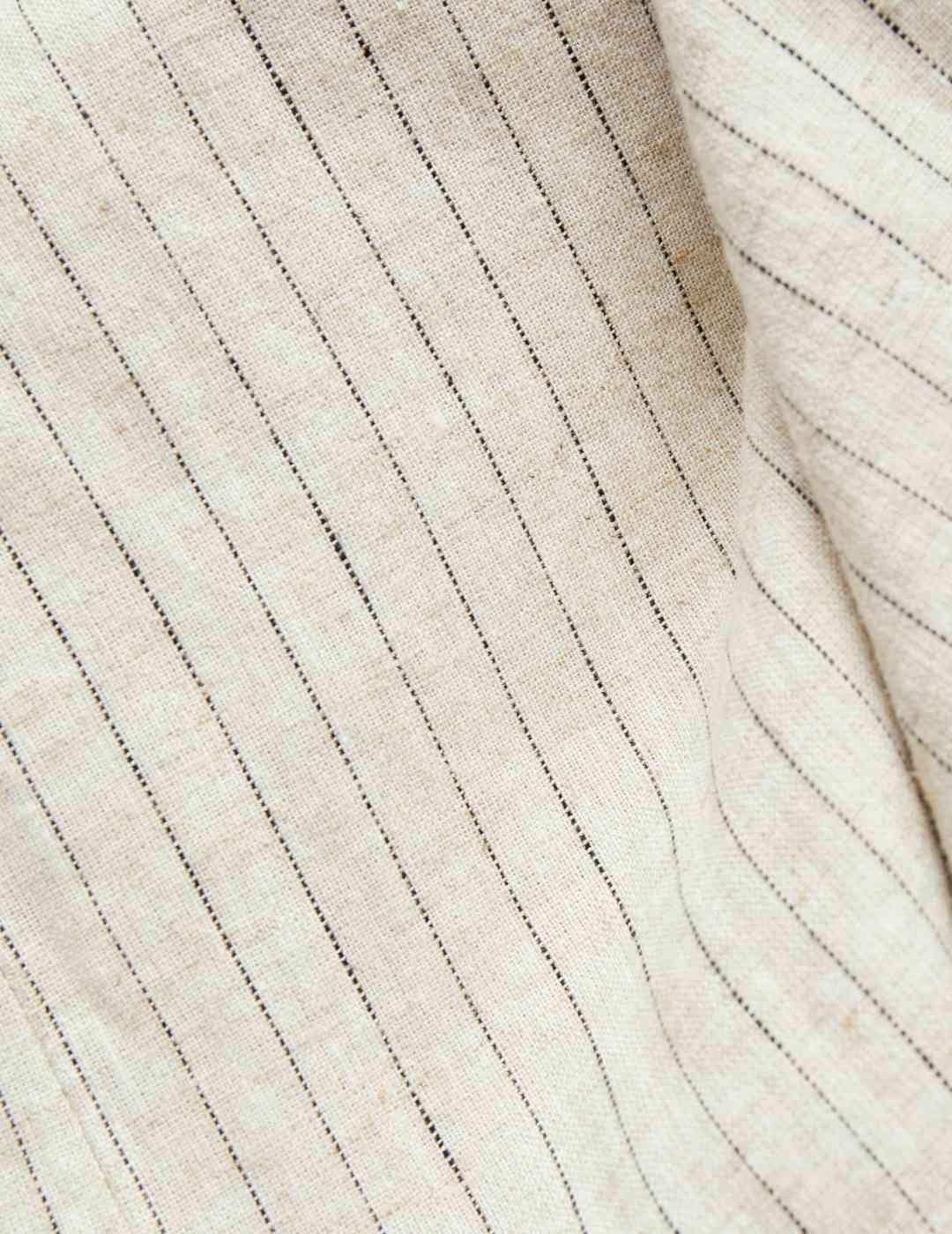 Pantalón JJXX Breeze beige rayas de lino para mujer