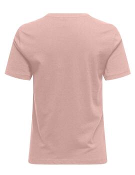 Camiseta Only Polly rosa flores manga corta para mujer