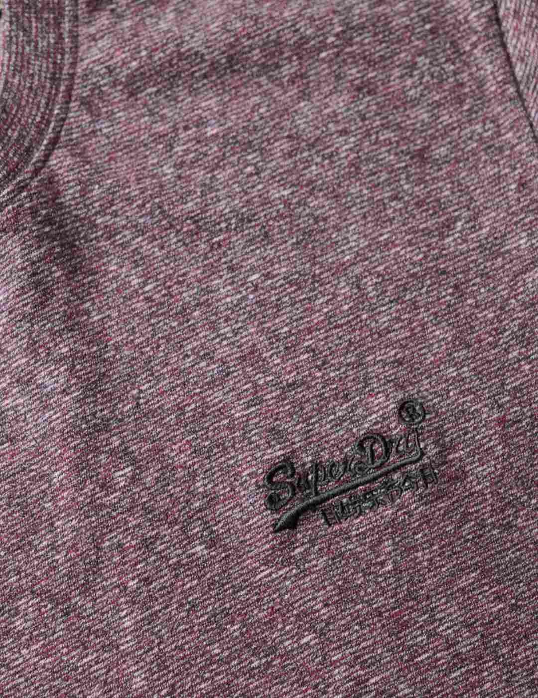 Camiseta Superdry color burdeos manga corta para hombre