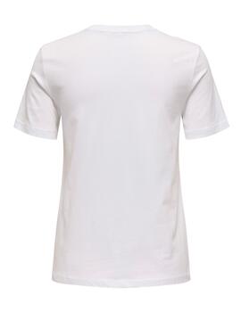 Camiseta Only Kita blanca piña manga corta para mujer