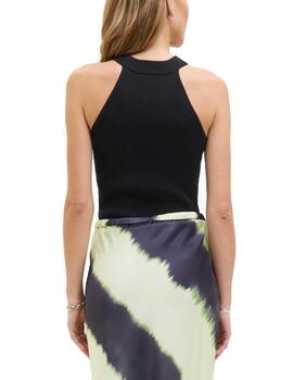 Camiseta básica JJXX Sofia negro cuello halter para mujer