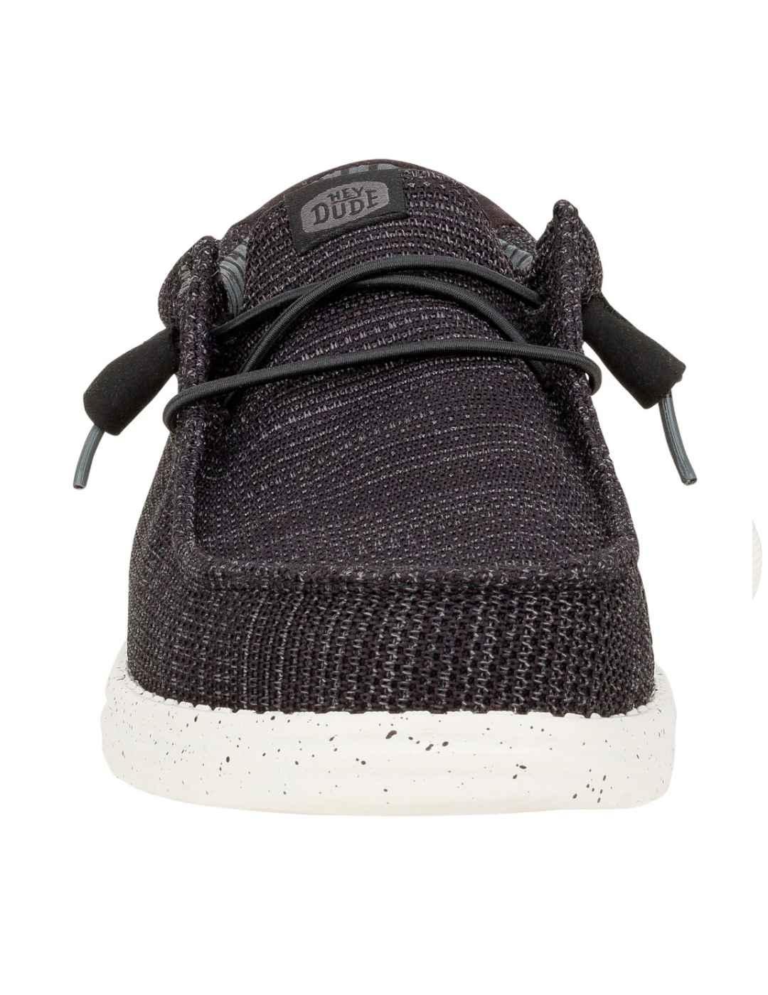 Mocasín Heydude Wally blanco y negro ultraligero para hombre
