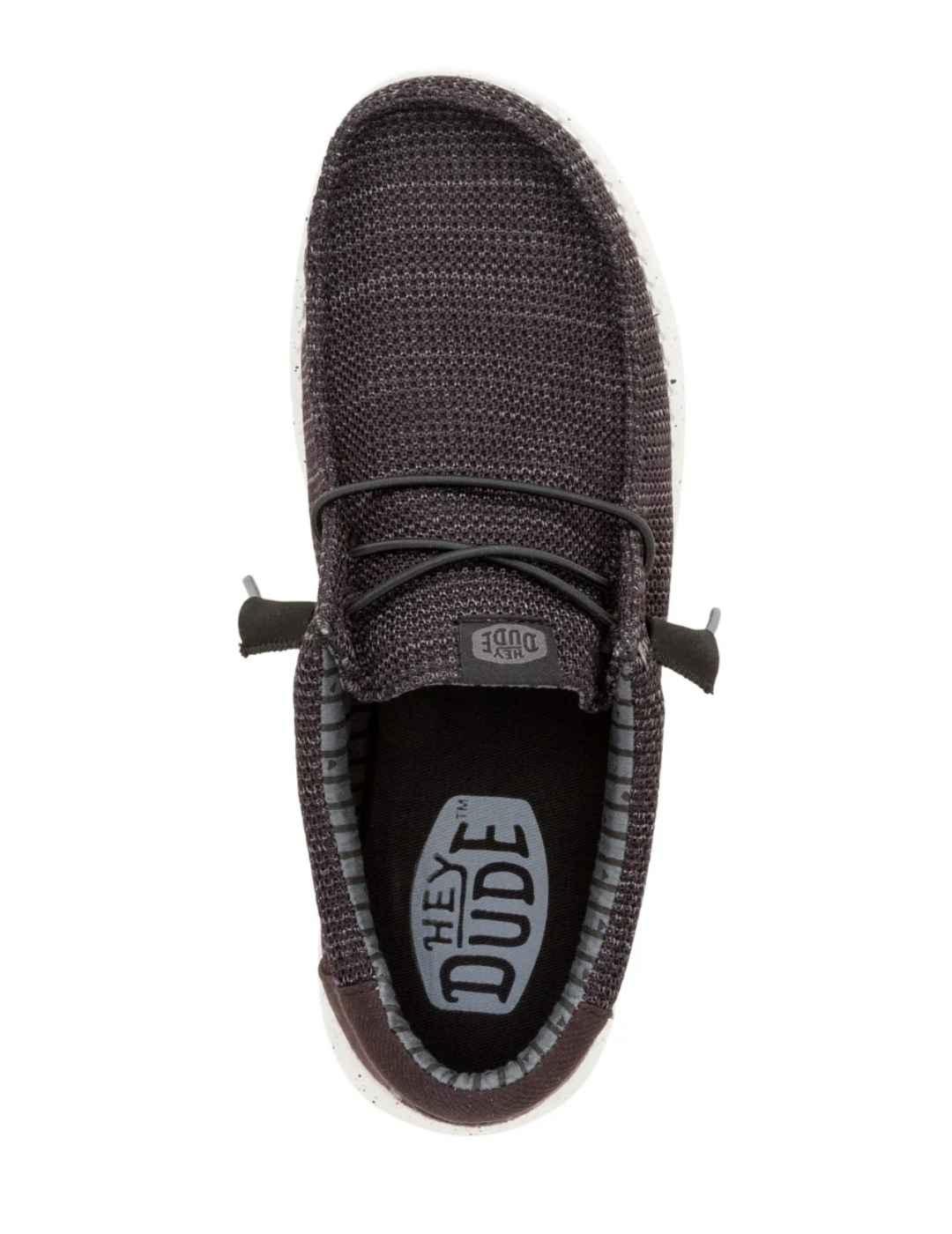 Mocasín Heydude Wally blanco y negro ultraligero para hombre