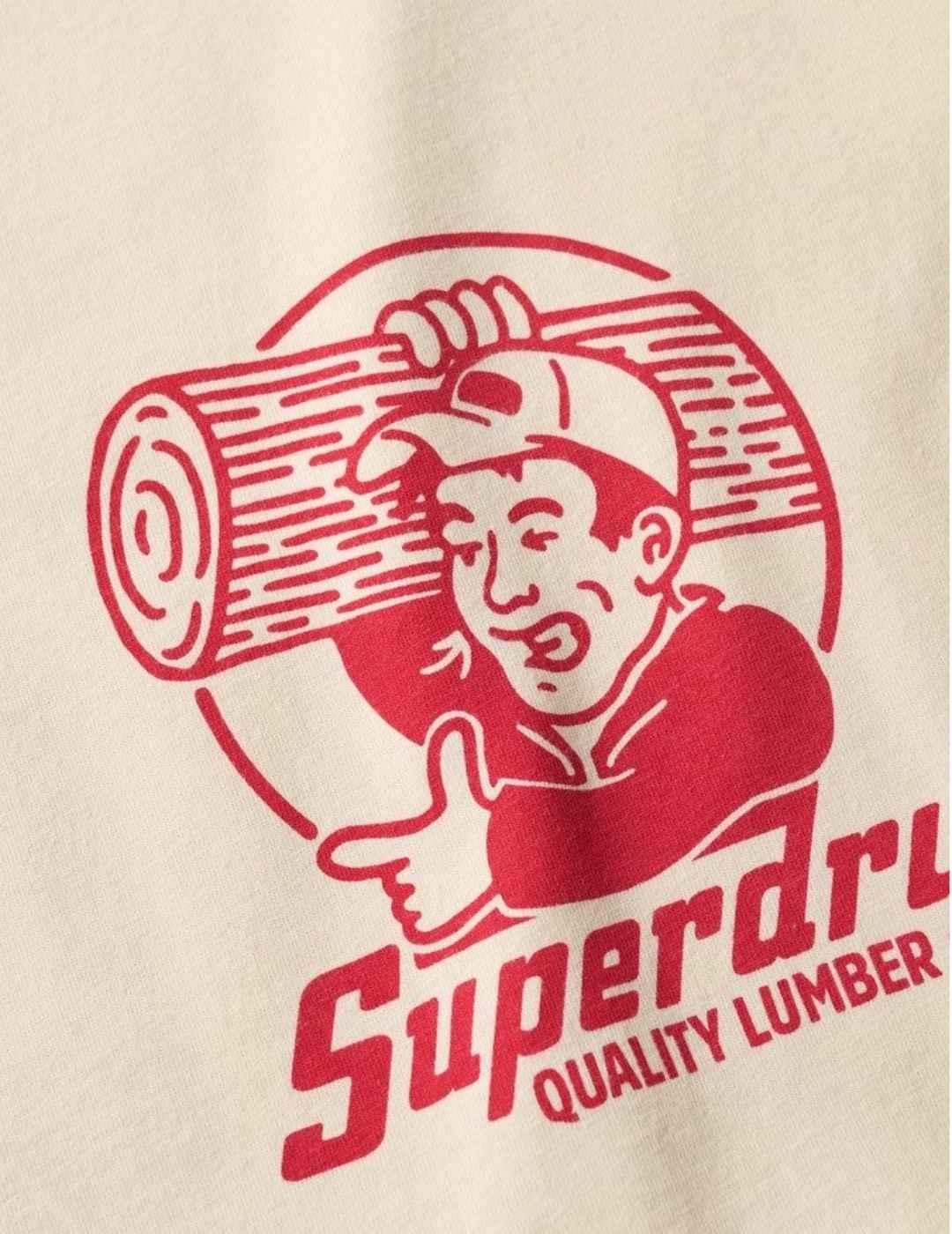 Camiseta Superdry Trade Tools blanco roto manga corta hombre