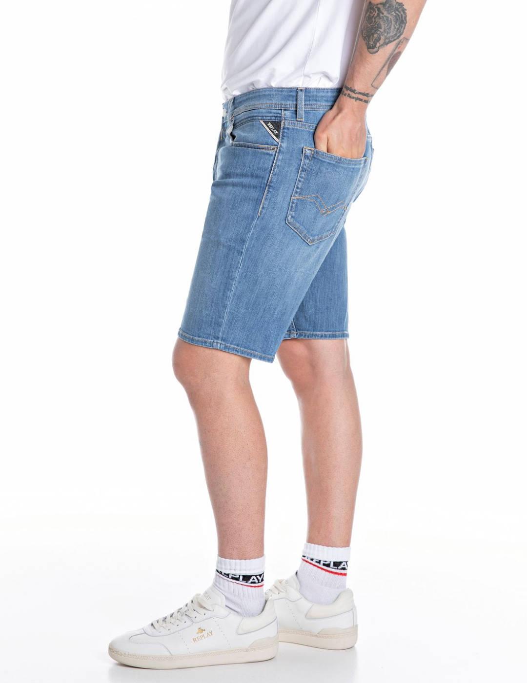 Bermuda Replay Grover azul medio regular para hombre