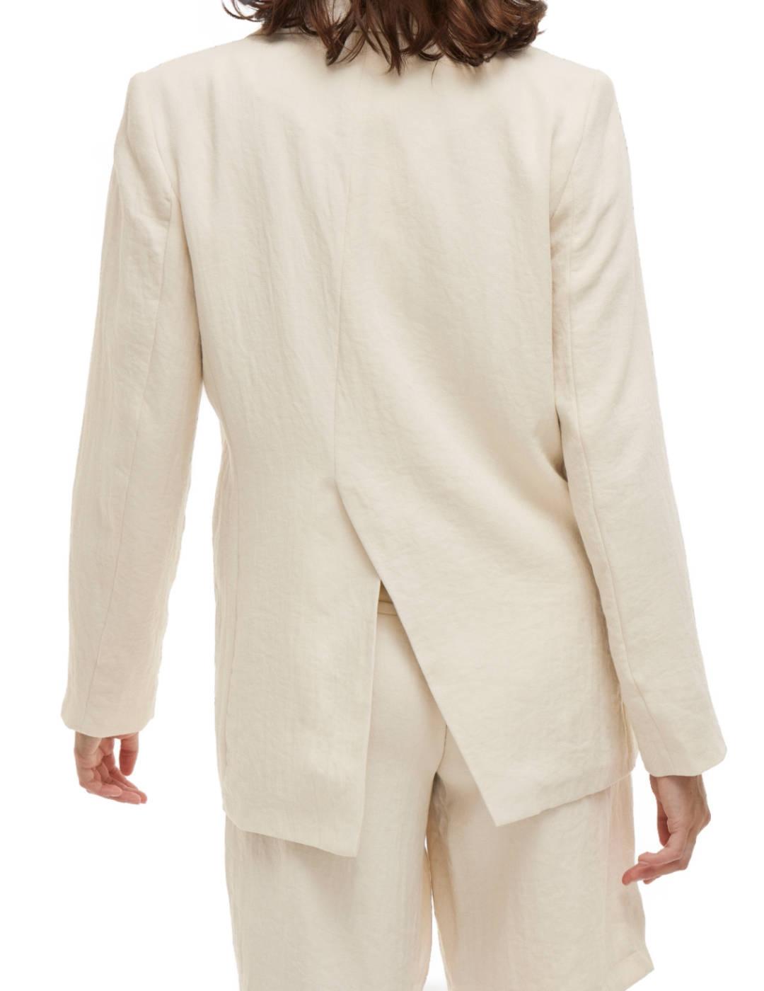 Chaqueta blazer Vila Flea blanco roto para mujer