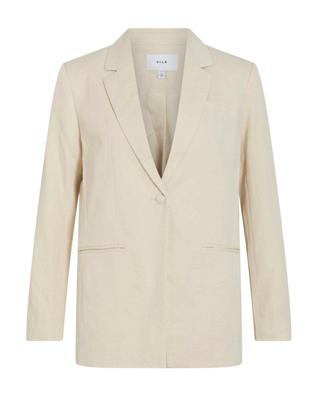 Chaqueta blazer Vila Flea blanco roto para mujer