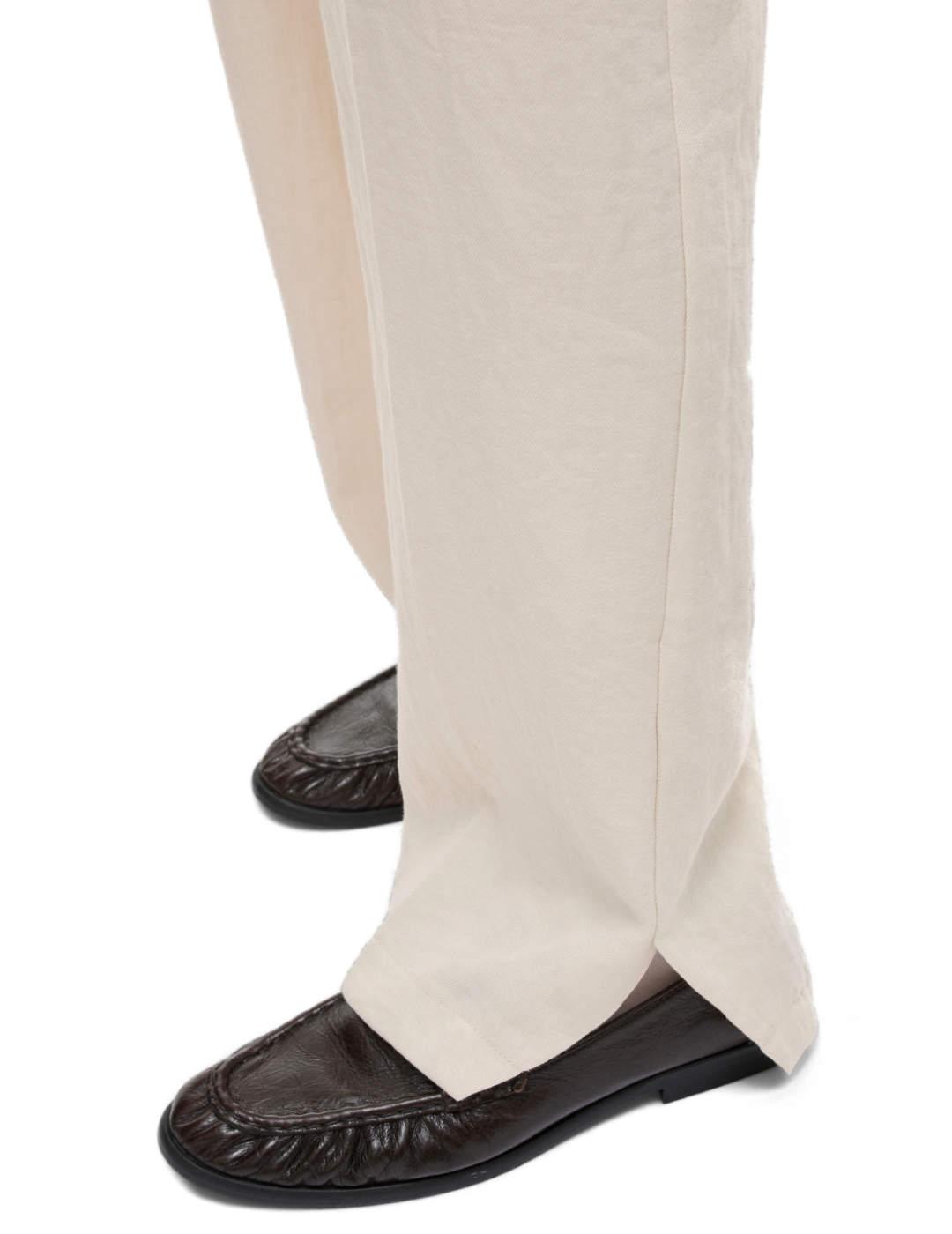 Pantalones Vila Flea blanco roto straight para mujer
