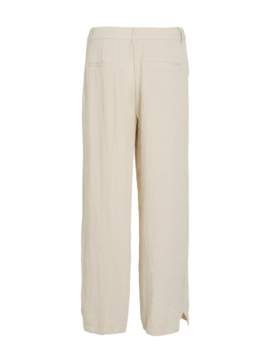 Pantalones Vila Flea blanco roto straight para mujer