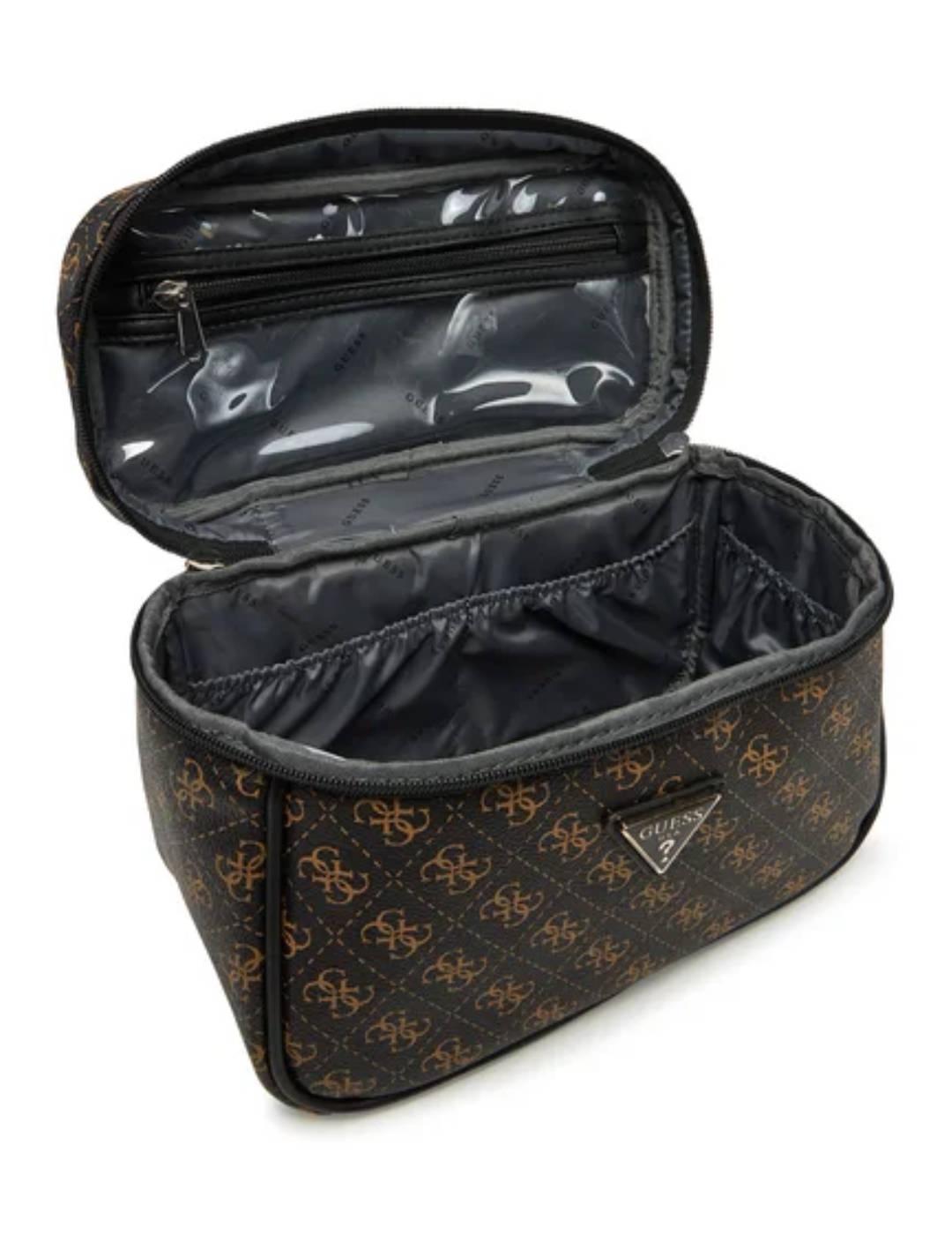 Neceser Guess Jesco marrón logotipo para mujer