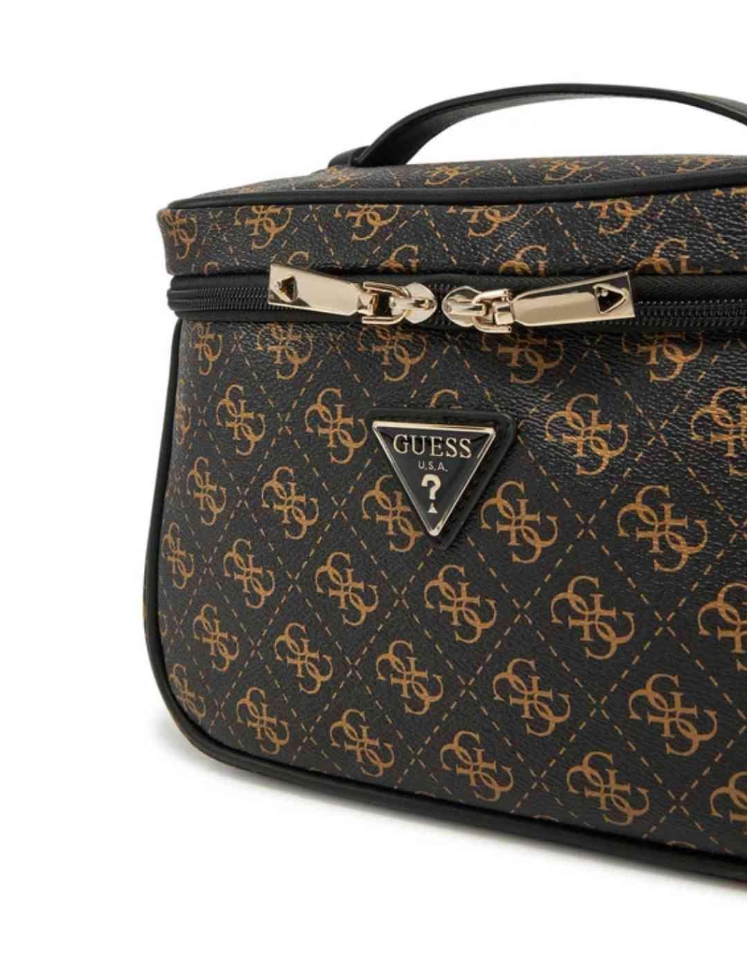 Neceser Guess Jesco marrón logotipo para mujer