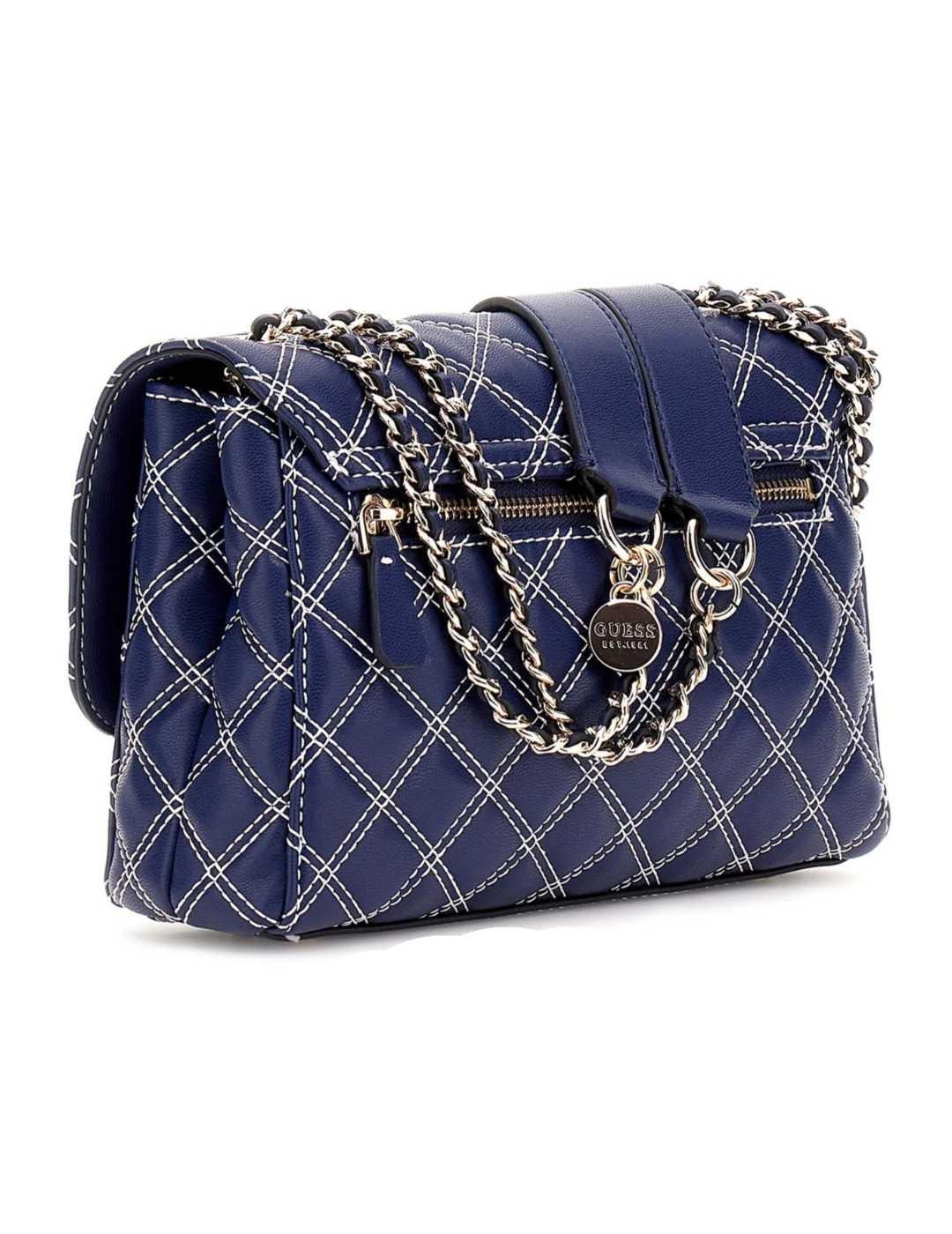 Bolso Guess Cruise convertible azul guateado para mujer