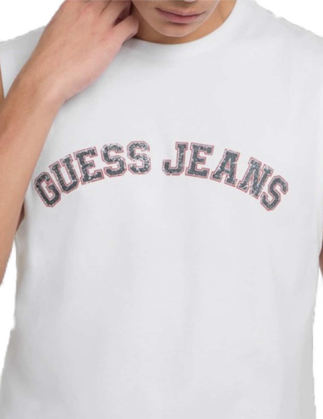 Camiseta Guess Jeans Muscle sisa blanca para hombre