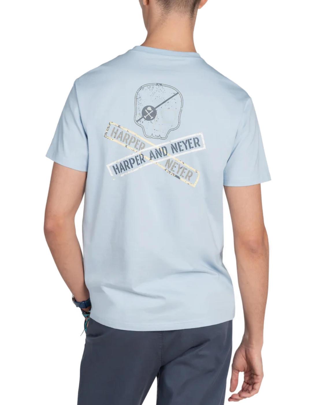 Camiseta Harper&Neyer Aircraft azul magna corta para hombre