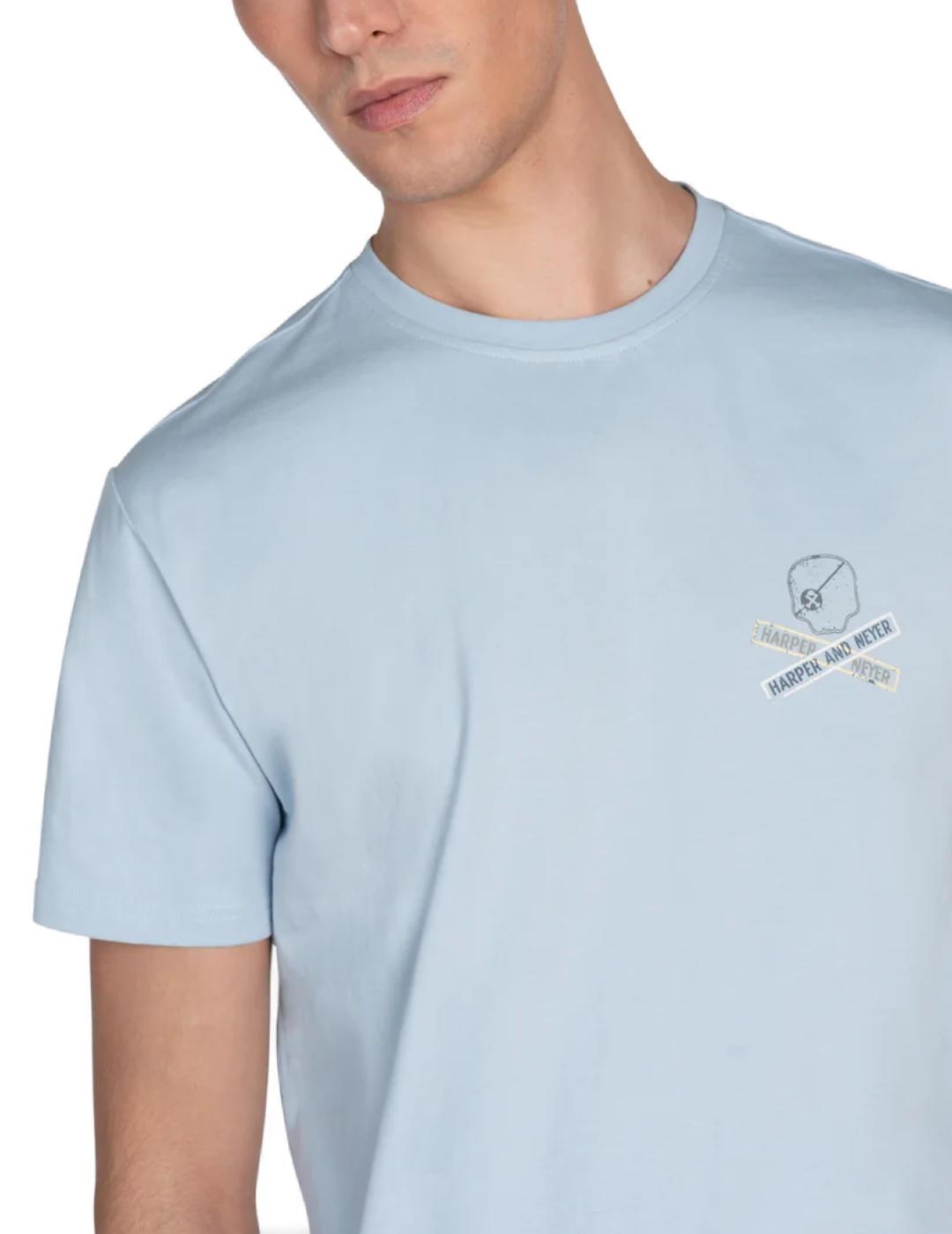 Camiseta Harper&Neyer Aircraft azul magna corta para hombre
