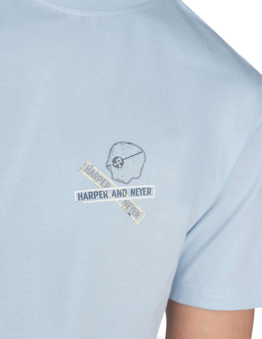 Camiseta Harper&Neyer Aircraft azul magna corta para hombre